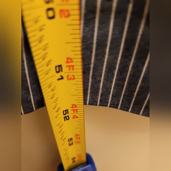 Cremieux Ribbon Tie Strap Blue White Pinstripe Romper Size 10 - Picture 10 of 13